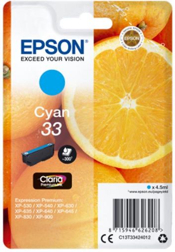 Obrázek Epson Singlepack Pomeranč Cyan 33 Claria Premium Ink