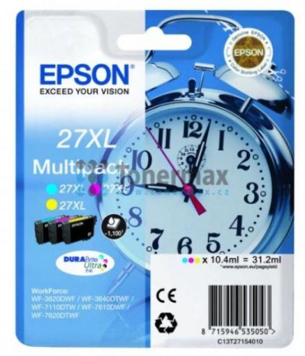 Obrázek EPSON cartridge T2715 (cyan/magenta/yellow) multipack (budík) XL