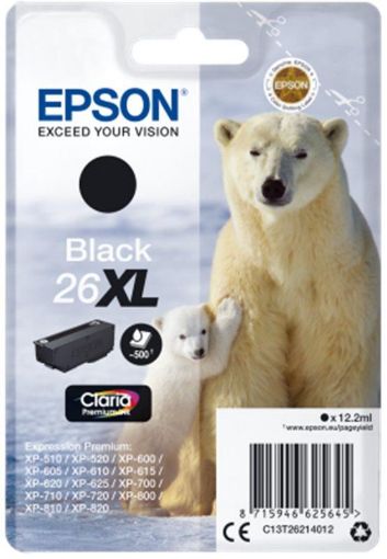 Obrázek Epson Singlepack Black 26XL lední medvěd Claria Premium Ink