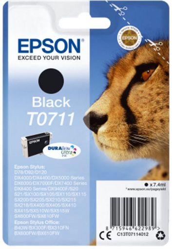 Obrázek Epson Singlepack Black gepard T0711 DURABrite Ultra Ink