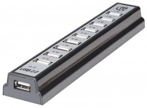 Obrázek MANHATTAN Hi-Speed USB 2.0 Desktop Hub, 10 portů