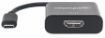 Obrázek MANHATTAN převodník z USB 3.1 na HDMI (Type-C Male to HDMI Female, Black) PC / Apple MacBook