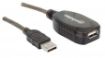 Obrázek MANHATTAN Kabel USB 2.0 A-A, aktivní prodlužovací 5m, Daisy-Chainable, Blister