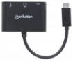Obrázek MANHATTAN multifunkční převodník z USB 3.1 type C Male na HDMI, USB 3.0 A a USB C Females