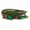 Obrázek CELLFISH pletený datový kabel z nylonového vlákna, Lightning, 1 m, zelená
