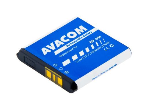 Obrázek AVACOM baterie do mobilu Nokia 6233, 9300, N73 Li-Ion 3,7V 1070mAh (náhrada BP-6M)