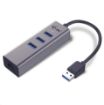 Obrázek iTec USB 3.0 Metal HUB 3 Port + Gigabit Ethernet Adapter