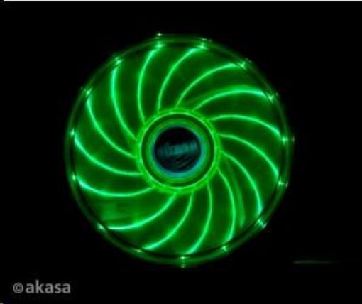 Obrázek AKASA ventilátor Vegas 120x120x25mm, 1200RPM podsvícený, 15xLED, zelený