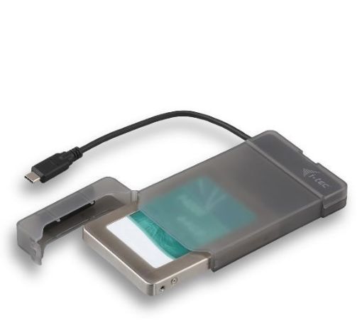 Obrázek iTec USB 3.0 MySafe Easy, rámeček na externí pevný disk 9,5mm / 2.5" USB-C 3.1 Gen2, černý