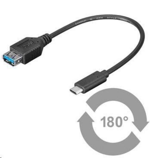 Obrázek PREMIUMCORD Adaptér USB 3.1 C/male - USB 3.0 A/female, OTG, 0,2m