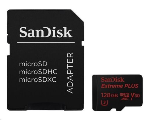 Obrázek SanDisk MicroSDXC karta 128GB Extreme PLUS (100MB/s, Class 10  UHS-I V30)