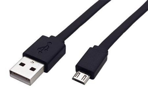 Obrázek Roline USB 2.0 kabel, USB A(M) - microUSB B(M), 1m, plochý, černý