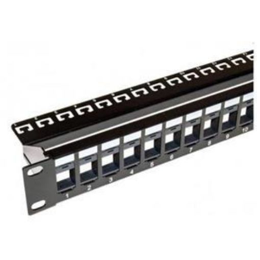 Obrázek Roline Patchpanel pro keystone 19" kat. 5 / 6 / 6a UTP, 24 portů, neosazený, černý