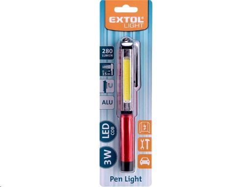 Obrázek Extol Light svítilna tužka 280lm COB, 3W COB LED 43118
