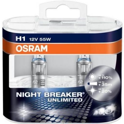 Obrázek OSRAM Žárovky H1 Night Breaker Unlimited +110% (sada 2 ks)