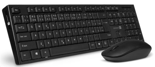 Obrázek CONNECT IT Combo bezdrátová černá klávesnice + myš, CZ + SK layout
