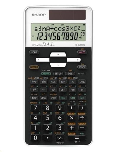 Obrázek SHARP kalkulačka - EL531TGWH - bílá - box - Solární + baterie