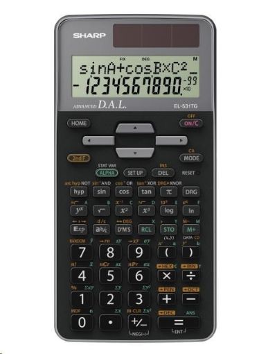 Obrázek SHARP kalkulačka - EL531TGGY - šedá - box - Solární + baterie
