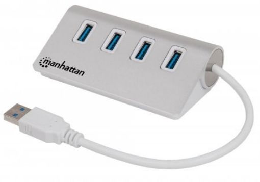 Obrázek MANHATTAN USB 3.0 Hub, 4 Ports, Bus Power, Aluminum Housing