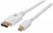 Obrázek MANHATTAN kabel Mini DisplayPort Male to DisplayPort Male, 2m, White