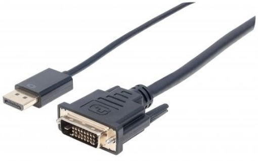 Obrázek MANHATTAN kabel DisplayPort 1.2a Male to DVI-D 24+1 Male, 3 m, černý