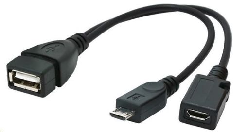 Obrázek GEMBIRD Kabel USB AF/micro BM + micro BF, OTG + dobíjení, 15cm, pro tablety a smartphone