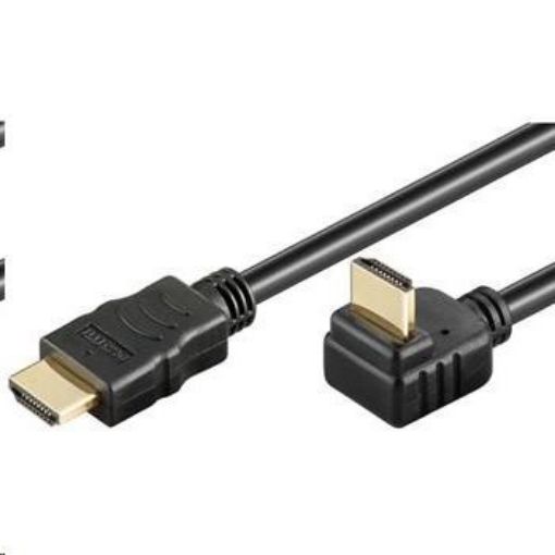 Obrázek PremiumCord HDMI High Speed+Ethernet kabel, zlacený zahnutý konektor 270° 1m