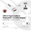 Obrázek Club3D Adaptér USB 3.1 typ C na DisplayPort 1.2 4K60Hz UHD 1,2m (M/M)