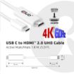 Obrázek Club3D Kabel aktivní USB typ C na HDMI 2.0 4K60Hz UHD, 1,8m