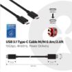 Obrázek Club3D Kabel USB 3.1 typ C Gen2 4K60Hz UHD Power Delivery 100W, (M/M), 80cm