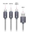 Obrázek CONNECT IT Wirez 3in1 USB-C & Micro USB & Lightning, silver gray, 1,2 m