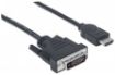 Obrázek MANHATTAN kabel HDMI Male to DVI-D 24+1 Male, Dual Link, Black, 1,8m