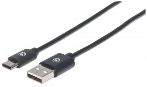 Obrázek MANHATTAN kabel Hi-Speed USB-C, C Male / A Male, 2m, černý