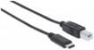 Obrázek MANHATTAN kabel Hi-Speed USB-C, C Male / B Male, 2m, černý