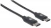 Obrázek MANHATTAN kabel Hi-Speed USB-C, Type-C Male to Type-C Male, 2m, černý