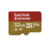 Obrázek SanDisk MicroSDHC karta 32GB Extreme (100MB/s, Class 10 UHS-I V30, pro akční kamery) + adaptér
