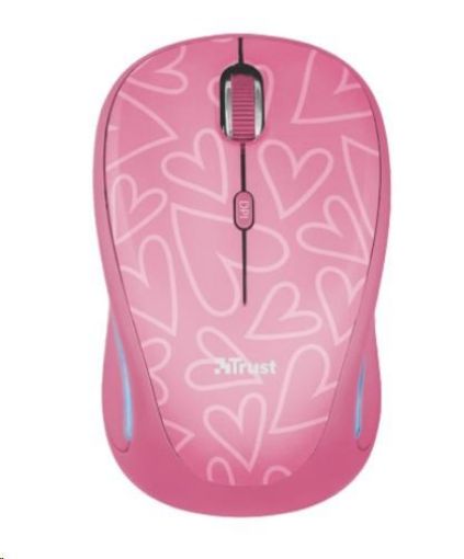 Obrázek TRUST Myš Yvi Wireless Mouse USB, pink (růžová)