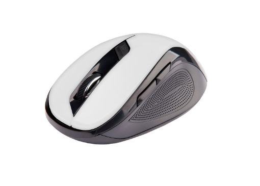 Obrázek C-TECH myš WLM-02, černo-bílá, bezdrátová, 1600DPI, 6 tlačítek, USB nano receiver