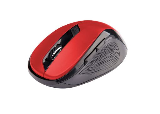 Obrázek C-TECH myš WLM-02, černo-červená, bezdrátová, 1600DPI, 6 tlačítek, USB nano receiver