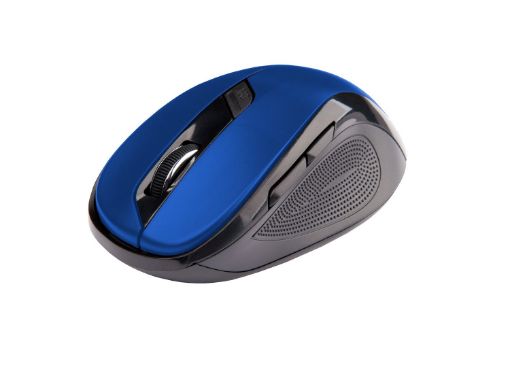 Obrázek C-TECH myš WLM-02, černo-modrá, bezdrátová, 1600DPI, 6 tlačítek, USB nano receiver