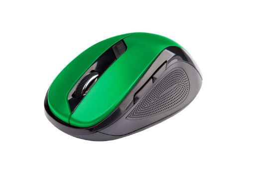 Obrázek C-TECH myš WLM-02, černo-zelená, bezdrátová, 1600DPI, 6 tlačítek, USB nano receiver