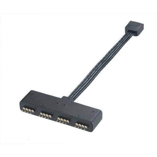 Obrázek AKASA rozbočovač pro RGB LED pásky AKASA / 1x female / 4x male, černá, 10 cm