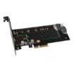Obrázek AXAGON PCEM2-DC, PCIe x4 - M.2 NVMe M-key + SATA B-key slot adaptér, chladič, LP