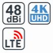 Obrázek EVOLVEO Jade 2 LTE, 48dBi aktivní venkovní anténa DVB-T/T2, LTE filtr