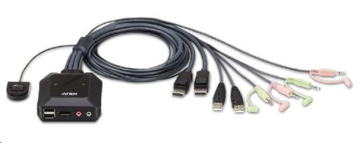 Obrázek ATEN 2-port DisplayPort KVM s kabelovým přepínačem, audio