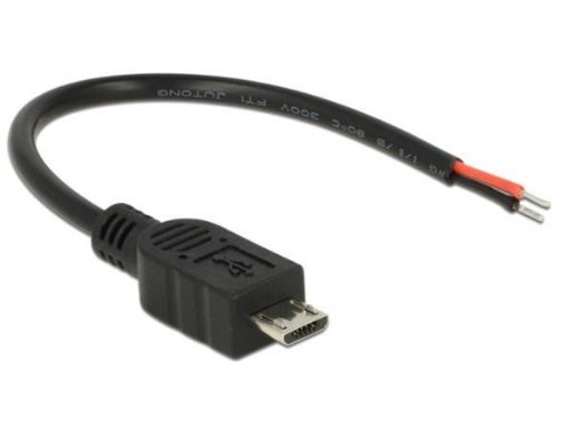 Obrázek Delock Kabel USB 2.0 Micro-B samec > 2 x dráty bez konektoru 10 cm Raspberry Pi