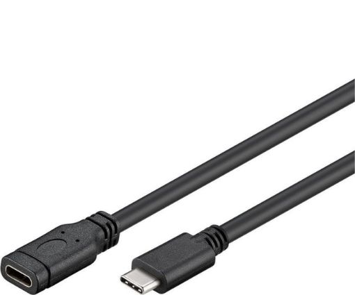 Obrázek PremiumCord Převodník Prodlužovací kabel USB-C M/ F, černý, 1m