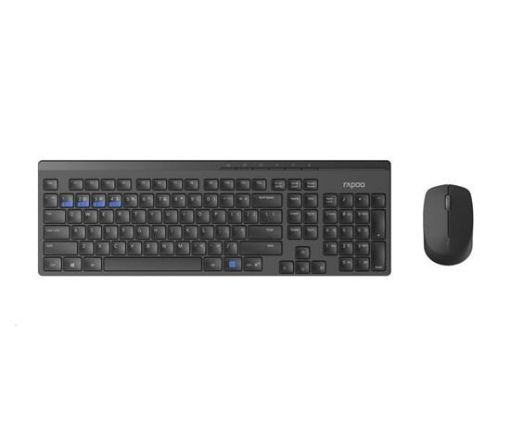 Obrázek RAPOO 8100M Wireless Multi-Mode Optical Mouse and Keyboard Set Black CZ/SK