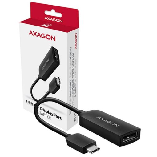 Obrázek AXAGON RVC-DP, USB-C -> DisplayPort redukce / adaptér, 4K/60Hz