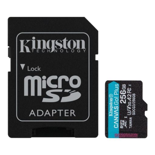 Obrázek Kingston 256GB microSDXC Kingston Canvas Go! Plus A2 U3 V30 170MB/s + adapter